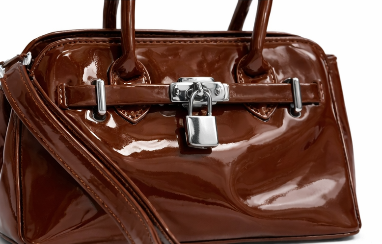 Glossy Leather LD 5080 | Top Handle Sling Bag
